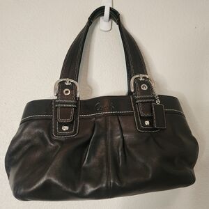 Coach black leather pleated soho (as is)